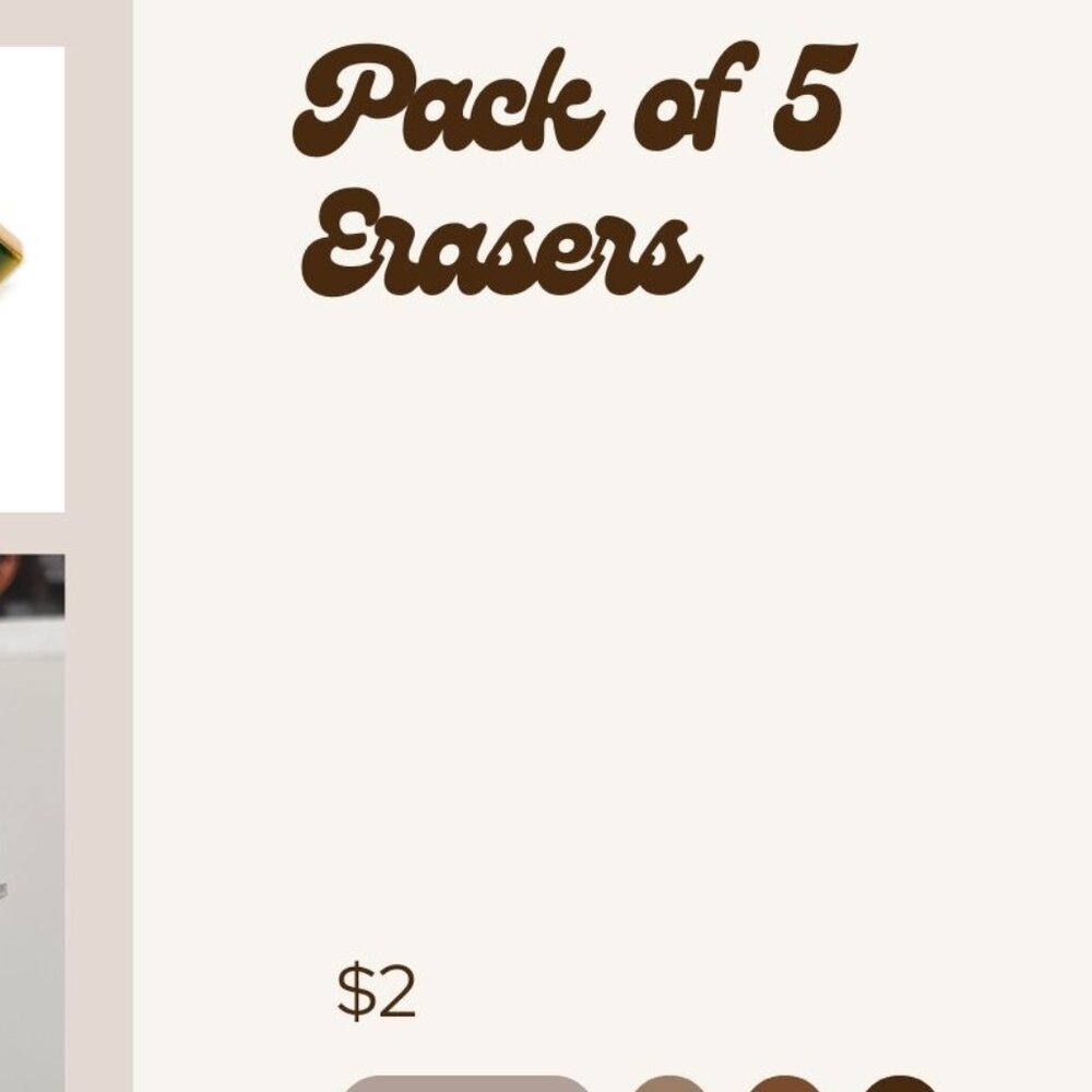 Pack of 5 Erasers